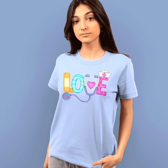 Light Blue Love Nurse Tee - Picture 1 of 2